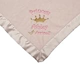 Personalized Custom Monogrammed PRINCESS HAS ARRIVED! Birth Announcement Pink Baby Blanket by Person