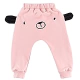 Famuka春夏 ベビー可愛い動物耳長いコットンズボン (ピンク, 80)
