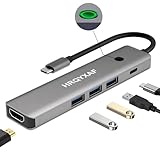 5 in 1 USB Cハブ 多機能ドッキングステーション、スクリーンオン/オフボタン1つ、HDMIポート1つ、PD 100W電源、3つのUSB3.0ポート、USBクラスCデバイスに適用可能