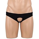 Andre shop アソコ剥き出しメンズショーツ(黒・Ｌ)