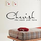 Pop Decors WL-0170-Vb Inspirational Quote Wall Decal, Cherish The Ones You Love [並行輸入品]