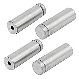 uxcell ガラススタンドオフ スタンドピン ガラス壁コネクタ 固定用ねじボルト ステンレススチール 4個入り
