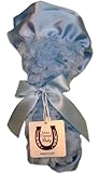 Max Daniel Baby Rosebuds and Satin Security Blanket - Solid Blue by Max Daniel Designs