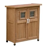 ブラウン／ベランダ収納庫 ベランダ 収納庫 収納 物置 木製 ウッド 80×40×92 ルーバー 小型 ガーデニング ガーデン 収納庫付き コンパクト 庭 ホワイト ブラウン