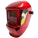 溶接マスク 遮光速度（1/10000秒） 自動感光式 溶接面 レッド 赤