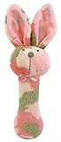 Stephan Baby Plush Fleece Bunnie Post Rattle, Pink Camo Print [並行輸入品]