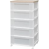 アイリスオーヤマ ウッドトップ チェスト ホワイト/フレンチオーク W655P