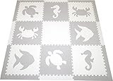 softtiles Sea Animals酷使Foam Play Mat with Sloped Borders 78 " x 78 " 6.5' x 6.5'