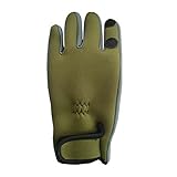 Tiptiper ウォーム手袋、ダイビングフィッシンググローブウォータープルーフアンチスリップウォーム防風狩猟用ハイキング（黄緑）