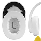 Geekria イヤーパッド QuickFit 互換性 パッド ジェイビーエル JBL Tune 700BT, Tune 750BTNC ヘッドホンに対応 パッド イヤー/イヤーカップ (プロテインレザー/白い)