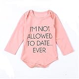 floralby新生児赤ちゃん女の子長袖文字プリントジャンプスーツRomper Playsuit カラー: ピンク