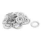 uxcell ロックワッシャー 16mm内径 炭素鋼 亜鉛メッキ 内部鋸歯状 30個入り