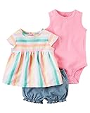 カーターズ Carter's ボディスーツ ロンパース ＆ オムツカバー セット 3-Piece Neon Bodysuit & Diaper Cover Set 3M (55-61cm) [並行輸入
