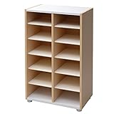 アビライト 日本製 シューズラック プラ棚板 2列 幅55.1 高さ93 ナチュラル PLN-57PNA