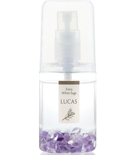 Amazon.co.jp: LUCAS ホワイトセージ&天然石 浄化 キャンドル 【アクア