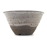 信楽焼 植木鉢 白釉掛分ソリ浅 4号鉢 鉢幅12.5cm×高さ6.5cm 盆栽鉢 陶器鉢 盆栽妙