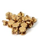 シカゴスクリュー 真鍮 10×4×4mm 12個 バッグ ベルト カバン 修理 レザークラフト DIY ハンドメイド パーツ
