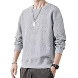 [YEOREO] トレーナー メンズ 長袖 メンズ丸襟 Tシャツ 大きいサイズ 人気 丸首プルオーバー トレーナー カジュアル 快適 ゆった