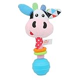 Ch Cartoon Stuffed Animal Baby Soft Plush Hand Rattle Squeaker Sticks for Toddlers マルチカラー sdfghjk