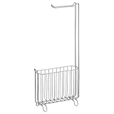 InterDesign Classico Free Standing Toilet Paper Holder and Magazine Rack for Bathroom - Chrome by In