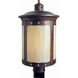 Forte Lighting 1310-01-41 Transitional 1-Light Exterior Post Mount, Rustic Sienna Finish with Honey