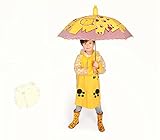 (ヘラサ)Herasa　レインコート　子供　カッパ　可愛い動物　女の子　男の子　ランドセル対応　ふかふかのバイザー付き　小学生 (S, 黄色１)