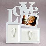 ベビーフレーム 手形 足形 赤ちゃん フォトフレーム ベビープリント 写真立て 安全粘土 赤ちゃん 出産祝い 内祝い ベビー手形記念品 上質な木製フレーム ベビーギフト男女兼用 サイズ/30 x 36