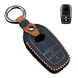 キーケース トヨタ用 スマートキーケース キーカバー 本革 レザー 手触りいい 2ボタン トヨタ専用設計 TOYOTA C-HR プリウス 50系 キーカバー 新型 カローラ RAV4 50系 カムリ70系 ランドクルーザー プラド 等に適用キーホルダー (ブルー)