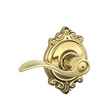 Schlage Lock Company F40ACC605BRK Polished Brass F-Series Privacy Accent Door Leverset with the Deco
