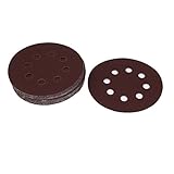 uxcell　フックとループサンドペーパー　 サンディングディスク　150 グリット　8 穴　125mm 直径　20枚入り