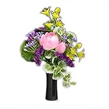 仏縁堂ブランド：お仏壇・インテリア用高級造花【ラスター仏花：A　花立付】腐らずお手入れ不要の便利なお花　仏壇・仏具