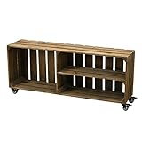 SPICE OF LIFE キャスター付 サイドローボード ブラウンウッド 120×51×28.5cm MAFH1070