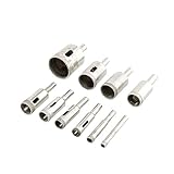 Soledi® ガラス穴あけ 超硬 ダイヤモンド 金属ホールソー セラミック カッター 切削 ドリル 大理石 ガラス タイル 陶器 コンクリート 6～30mm 10本 セット