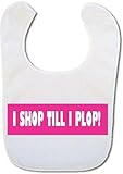 'Shop till I plop' Baby bib by Bibble Dribble