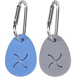 犬のゴミ袋 うんち袋ホルダー、すべてのひもとうんちバッグに最適、牽引ロープアクセサリー、散歩 バッグ カラビナクリップ付き 持ち運びが容易 犬の散歩グッズ 犬の散歩アクセサリー用 (2個セット、グレー&青)