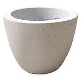 軽量コンクリート製植木鉢 フォリオ エッグ ホワイト 30cm