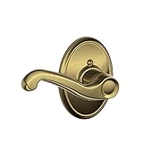 Schlage F170FLA609WKFLH Wakefield Collection Left Hand Flair Decorative Trim Lever, Antique Brass [並