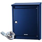 brabantia (ブラバンシア) B110 郵便ポスト 北欧 おしゃれ 壁掛けタイプ 鍵付き ポスト 郵便受け ブルー (専用レバーハンドルカチャっと付き)