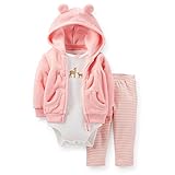 Carter's カーターズ　ガールズ　3点セット　くまちゃんパーカ　ボディスーツ　スパッツ (9M, ピンク)