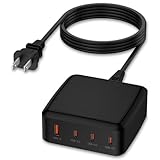 USB コンセント 4ポート 卓上 PD 充電器 100W 急速充電器 Type-C*3とType-A*1 合計130W/GaN採用&PD3.0対応/PSE認証/1.2m電源ケーブル/コンパクト Hootek ACアダプター タイプC コンセント USB 電源アダプター Macbook、ノートPC、iPad、iPhone、Galaxy、Huawei、Asus、Android各種対応(全黒)