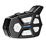 WAYXIN R9 バイクインカム FMラジオ ヘルメット イヤホン Qualcommチップ 最大6人接続&同時通話 Bluetooth5.1 通信距離1500m 音楽共有 HIFI音質 IP67防水 TELEC認証 日本語音声 自動再復帰 Siri対応 異なる機器接続