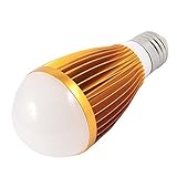 7W LEDグローブボール電球ランプシェルE27ネジベース56ミリメートルダイヤゴールドトーン