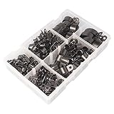 TOOGOO 高品質アソートボックス　ブラックナイロンプラスチックPクリップ - 200ピース