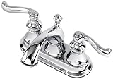 Aqueous 120B42CYCH Scroll Lavatory Faucet 2-Lever Handles Centerset, Chrome [並行輸入品]