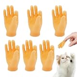 ミニハンド猫おもちゃ 小さな指の手 6個 ペット用ミニタイニーハンド ゴム指人形リアルなミニ手 ミニハンド猫おもちゃ 手指人形 猫インタラクティブ いたずらギャグ 人形劇アクセサリー