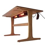 ヒダカグ(Hidakagu) ダイニングテーブル W120xD75cm 2本脚テーブル H71cm 光ヒーター付ダイニング ステルス 120 ナチュラル