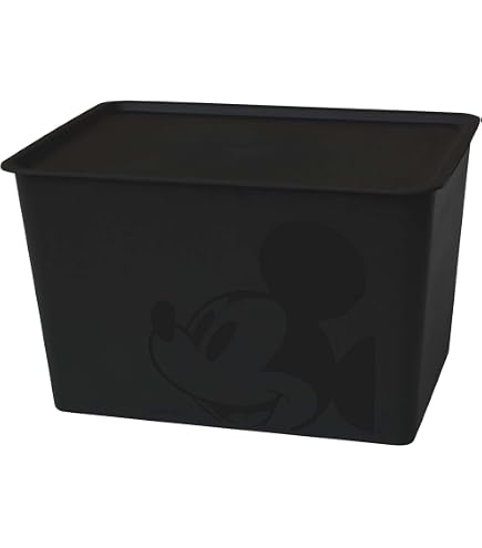 Amazon｜錦化成 ミッキーマウス 蓋付き 収納ボックス ラージ ブラウン