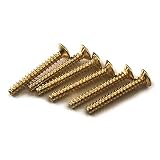 YJB PARTS ストラト用ピックアップネジ(丸皿タッピング) ミリ ゴールド 6pcs
