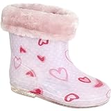 (トレスパス) Trespass 赤ちゃん・ベビー用 フェークファーつき 防水レインブーツ ウォータープルーフ長靴 (7 UK トドラー) (シュガーピンクプリント)