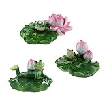 B Blesiya 3個　現実的　シミュレーション　浮遊カエル　樹脂　妖精　池　水上ガーデ　芝生　ガーデン　飾り